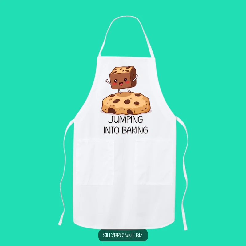 Funny Brownie Jumping Apron - Hilarious Baker's Dessert Kitchen Gift