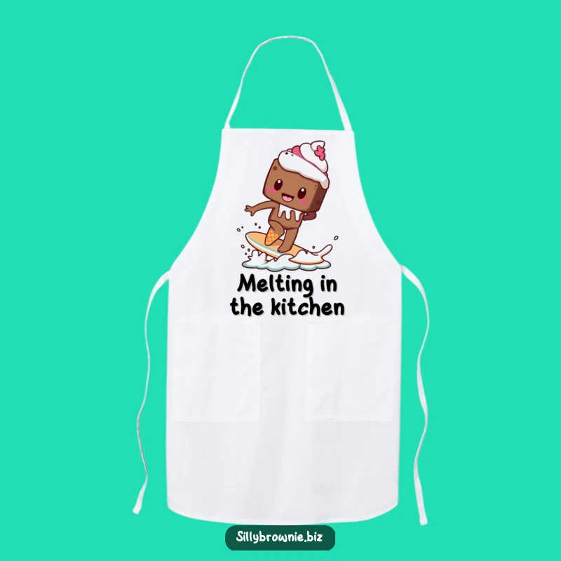 Funny Brownie Surf Apron - Hilarious Melting Dessert Baker's Gift