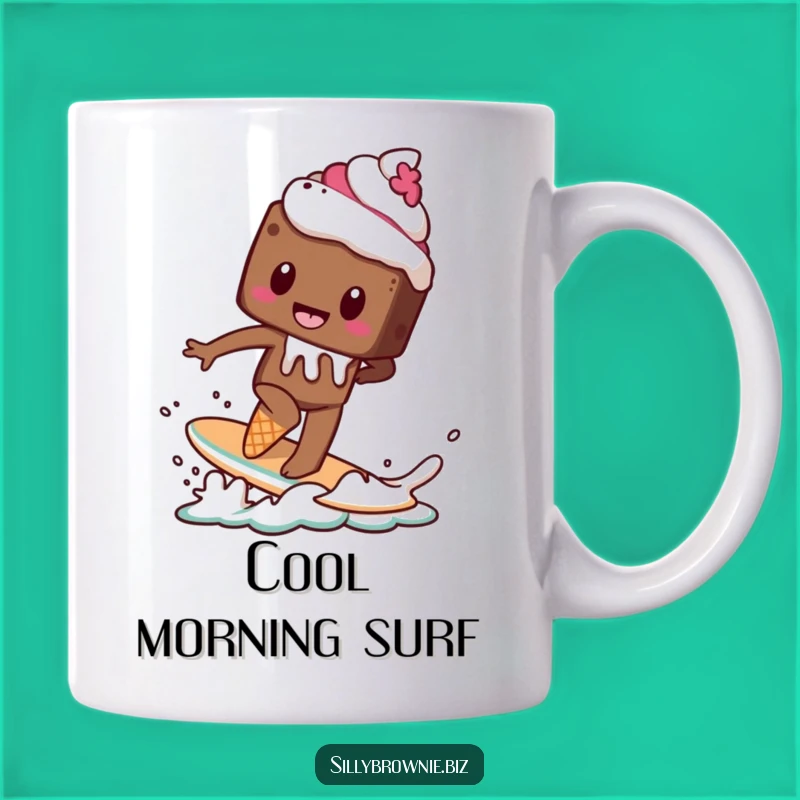 Funny Brownie Surf Mug - Hilarious Melting Dessert Adventure Gift