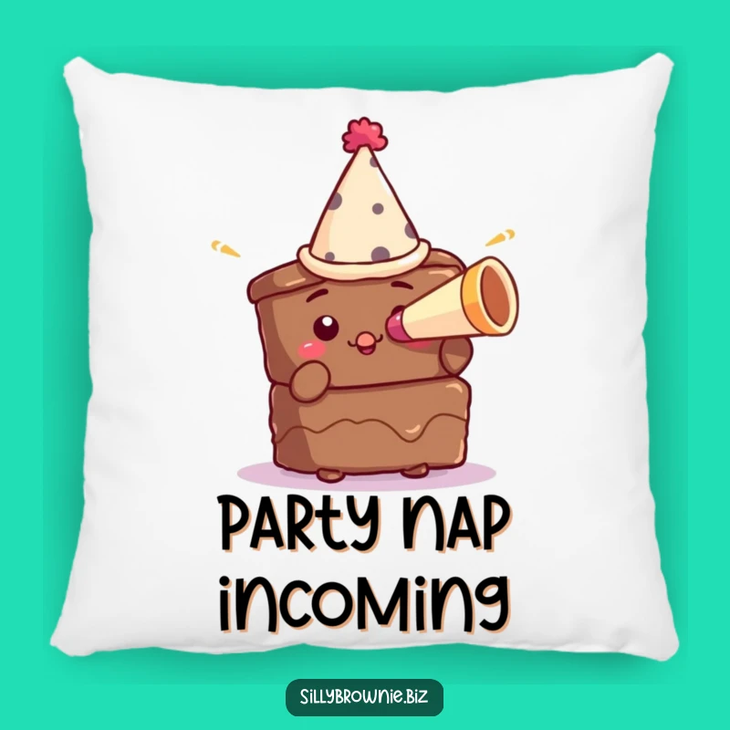 Funny Brownie Party Pillow - Hilarious Dessert Celebration Accent Pillow Gift