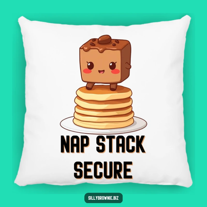 Funny Brownie Pancake Pillow - Hilarious Breakfast Accent Pillow Gift