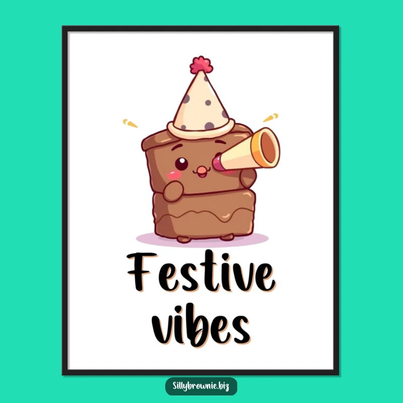 Funny Brownie Party Digital Art - Hilarious Birthday Celebration Poster Gift