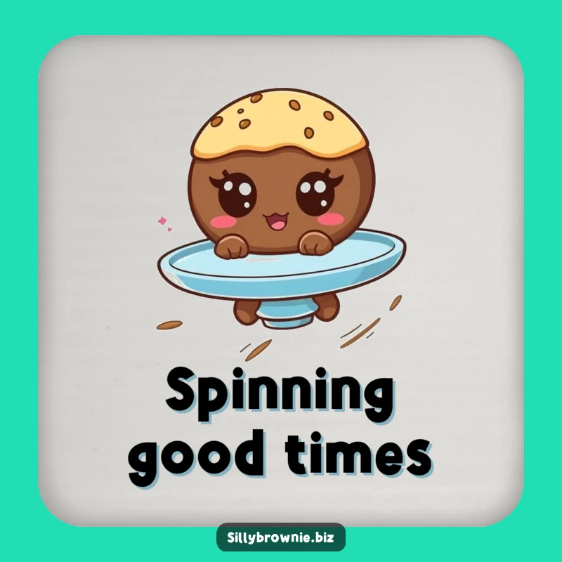 Funny Brownie Spin Coaster - Hilarious Googly Eyed Dessert Table Gift