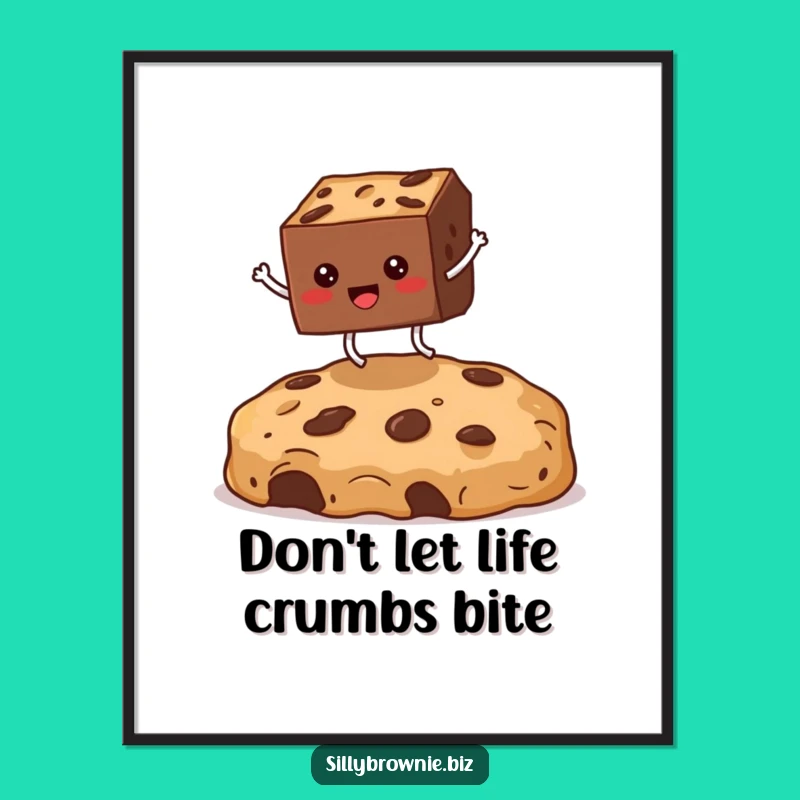 Free Printable Funny Wall Art: Hilarious Jumping Brownie Decor