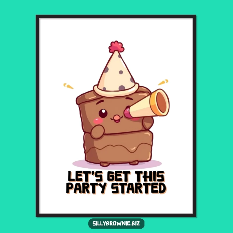 Free Printable Funny Wall Art: Celebratory Brownie Party Scene