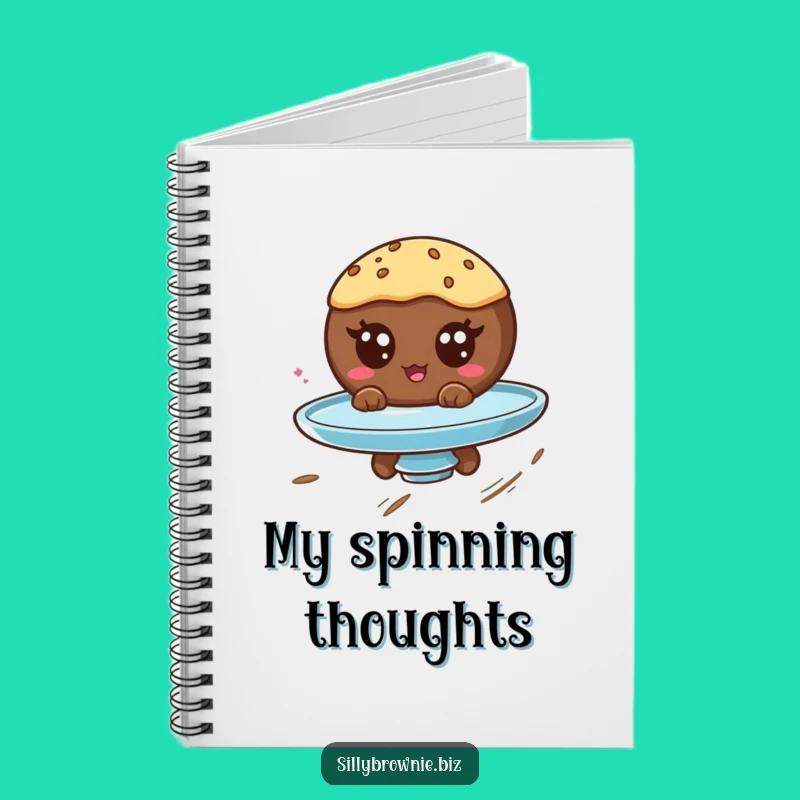 Funny Brownie Spin Notebook - Hilarious Googly Eyed Dessert Journal Gift